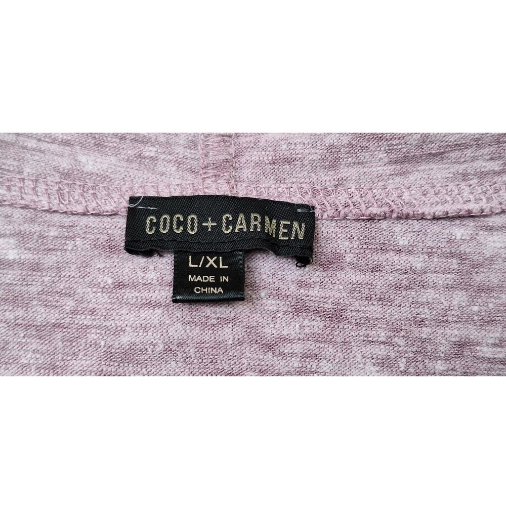 Coco & Carmen Cotton blend Purple heather Ruffle Zip Hoodie Cottage Casual L XL - Picture 3 of 9